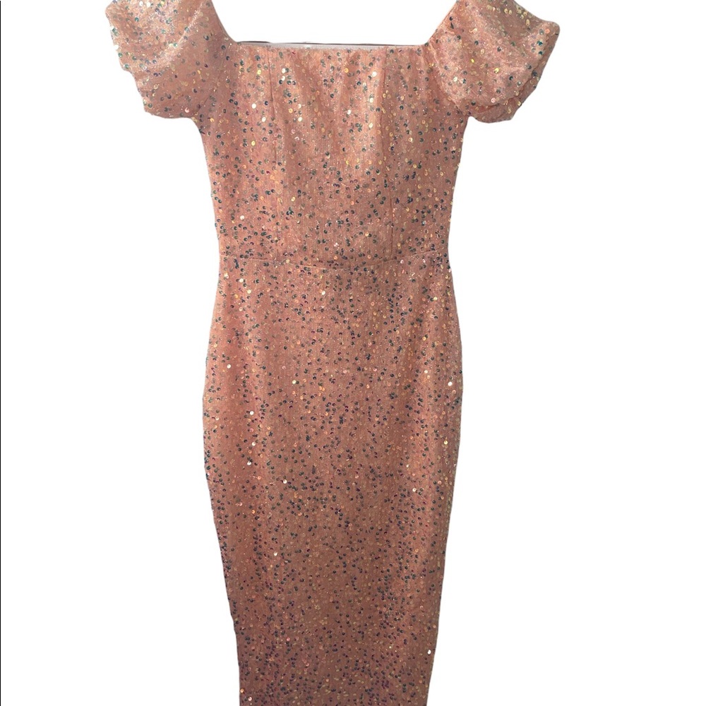 Miss Ord- Off Shoulder Sequin Dress. Size S.